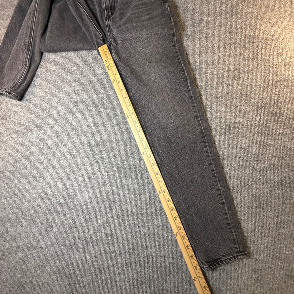 American Eagle Strigid Mom Jeans Faded Black High Rise Straight 000 Short - Picture 9 of 9